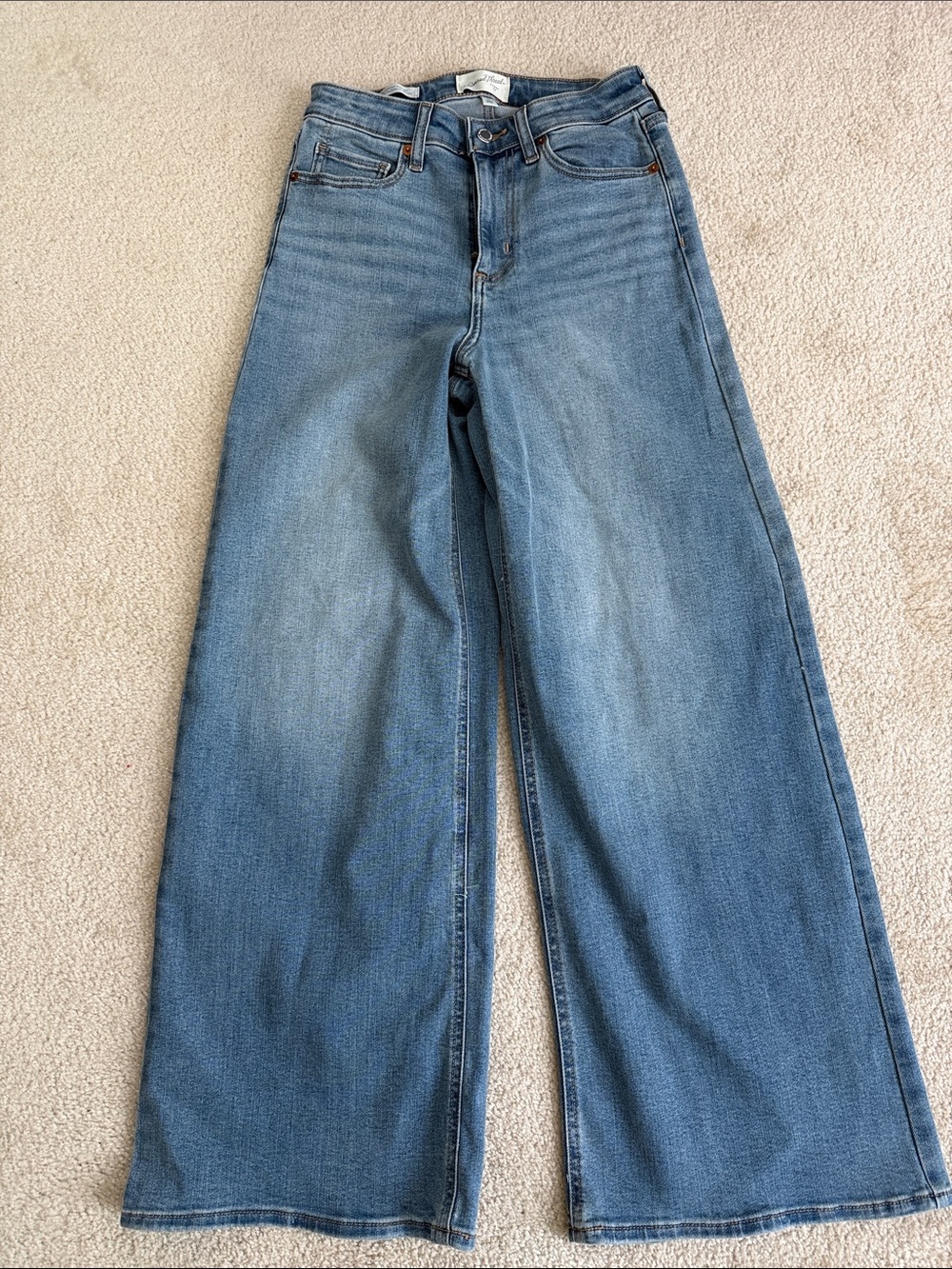 Target Universal Thread High-Rise Wide Leg Jeans Light Blue Denim New 6 Short